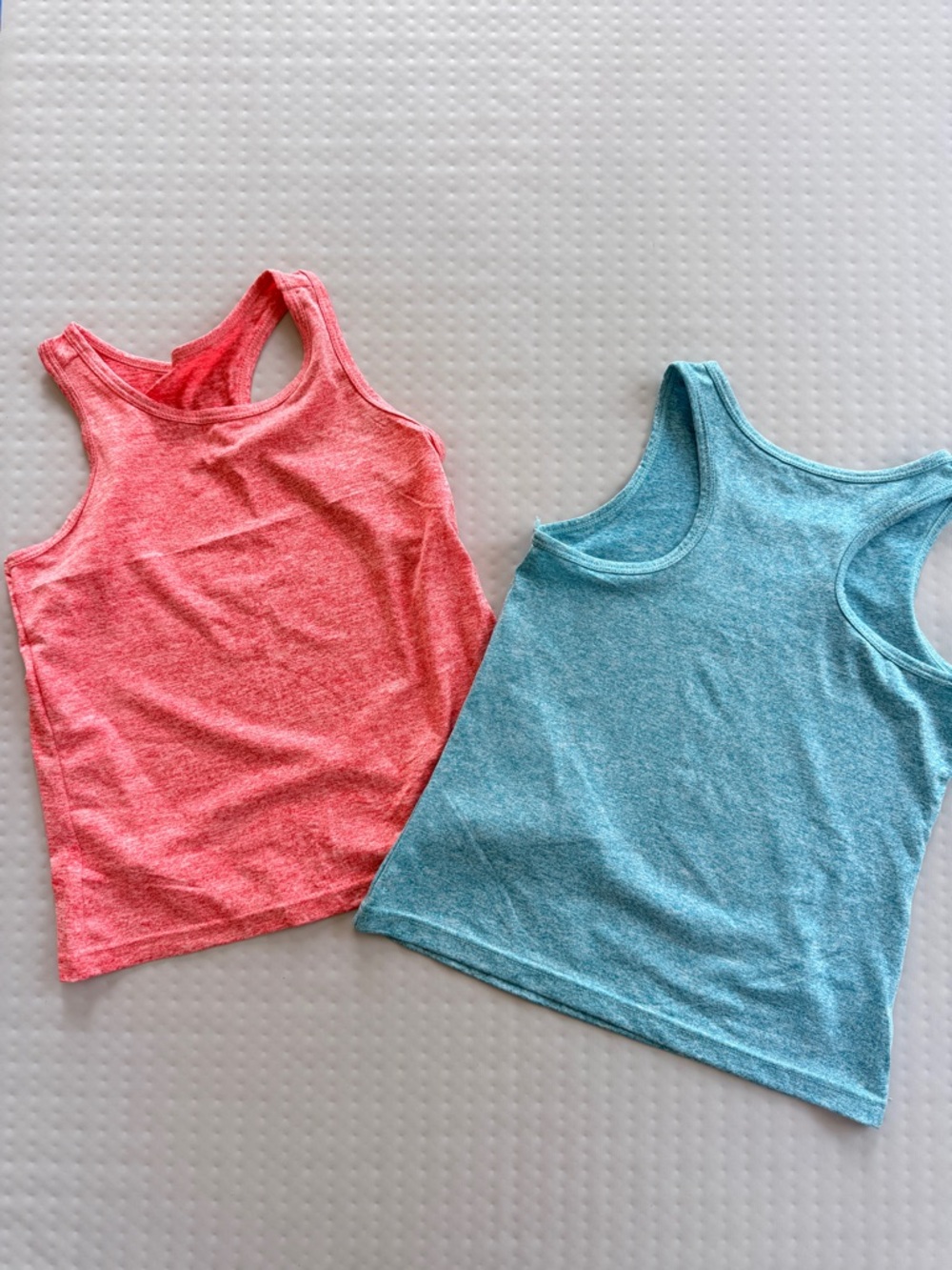 Kids Racerback Tank Top - Coral Pink & Aqua Blue